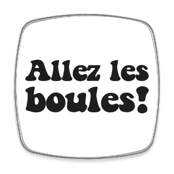 3 Boulekugeln für Bouler Boulekugel Petanque Boule - Viereckiger Kühlschrankmagnet - Weiß - Vorne