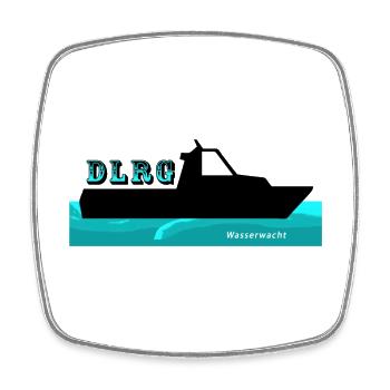DLRG - Rettungsboot, - Viereckiger Kühlschrankmagnet - Weiß - Vorne