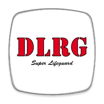 DLRG - Super Lifeguard - Viereckiger Kühlschrankmagnet - Weiß - Vorne