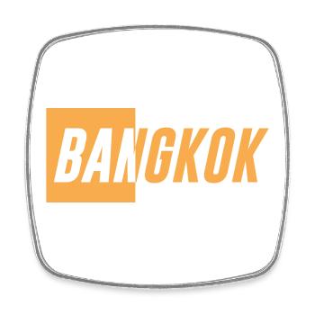 Bangkok Design - Square fridge magnet - white - Front