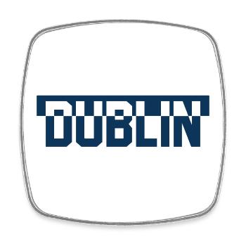 La ville de Dublin aux couleurs de la nuit - Magnet carré - blanc - Devant