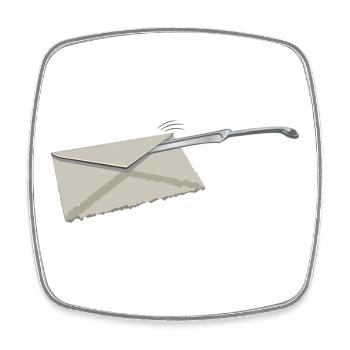 letter opener | Brieföffner - Viereckiger Kühlschrankmagnet - Weiß - Vorne