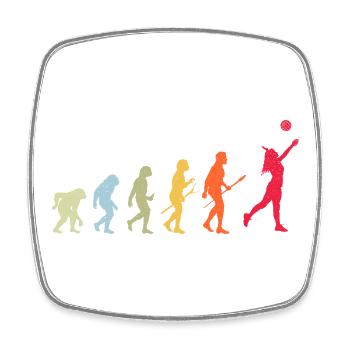 Volleyball Evolution - Viereckiger Kühlschrankmagnet - Weiß - Vorne