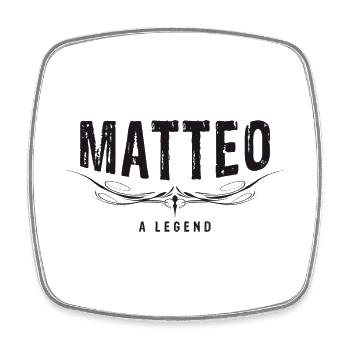 MATTEO A LEGEND decorated - Square fridge magnet - white - Front