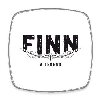 FINN A LEGEND verziert black - Viereckiger Kühlschrankmagnet - Weiß - Vorne