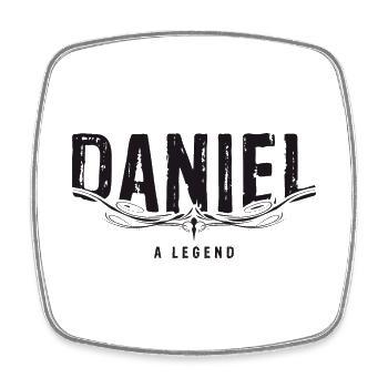DANIEL A LEGEND verziert - Viereckiger Kühlschrankmagnet - Weiß - Vorne