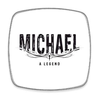 MICHAEL A LEGEND - Square fridge magnet - white - Front