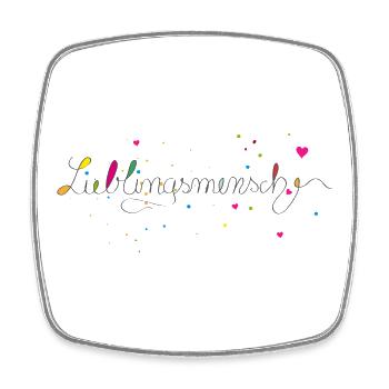 Zarte Lieblingsmensch Kalligrafie für Valentinstag - Viereckiger Kühlschrankmagnet - Weiß - Vorne