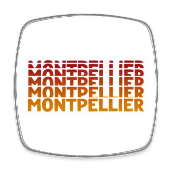 Montpellier Typografie - Viereckiger Kühlschrankmagnet - Weiß - Vorne