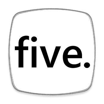 Five - 5 Years Old Birthday, 5 Year Anniversary - Square fridge magnet - white - Front