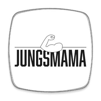 Jungsmama power muttertag - Viereckiger Kühlschrankmagnet - Weiß - Vorne