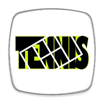 TENNIS-Neon-Raster-Overlay - Viereckiger Kühlschrankmagnet - Weiß - Vorne