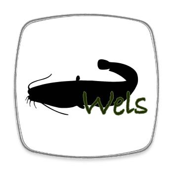 Wels - Viereckiger Kühlschrankmagnet - Weiß - Vorne