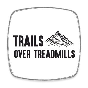 Trailrunning - Trails über Laufbänder - Viereckiger Kühlschrankmagnet - Weiß - Vorne
