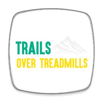 Trailrunning - Trails über Laufbänder - Viereckiger Kühlschrankmagnet - Weiß - Vorne
