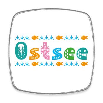 Ostsee - Viereckiger Kühlschrankmagnet - Weiß - Vorne