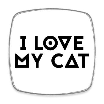 I love my cat - Square fridge magnet - white - Front