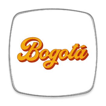 Lettrage rétro Bogota - Magnet carré - blanc - Devant