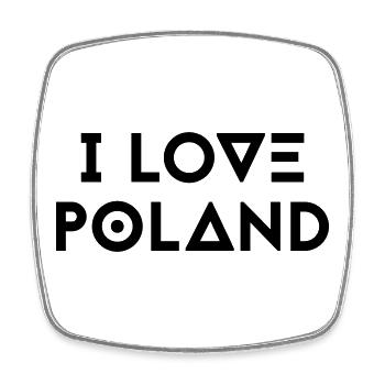 I LOVE POLAND - Viereckiger Kühlschrankmagnet - Weiß - Vorne