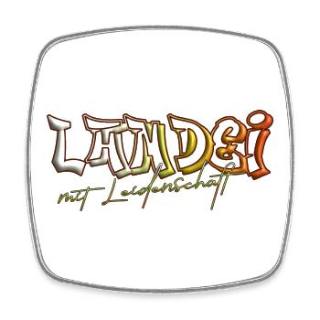 Witziger Spruch Landei mit Leidenschaft - Viereckiger Kühlschrankmagnet - Weiß - Vorne
