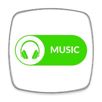 Music-Button - Viereckiger Kühlschrankmagnet - Weiß - Vorne