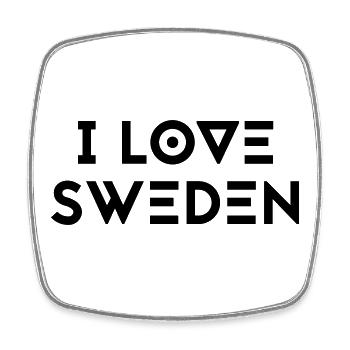 I LOVE SWEDEN - Viereckiger Kühlschrankmagnet - Weiß - Vorne
