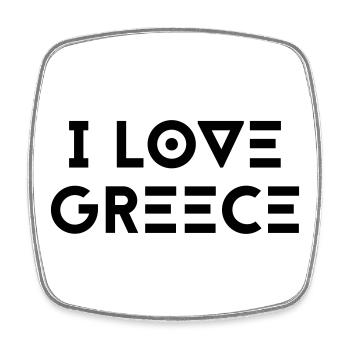 I LOVE GREECE - Square fridge magnet - white - Front