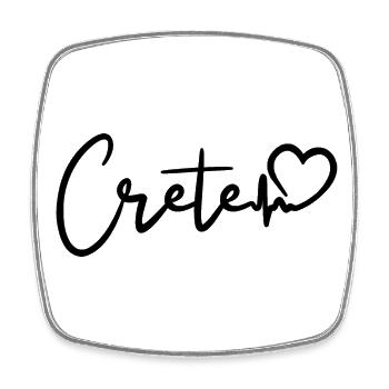 Crete Herzschlag Insel Kreta - Viereckiger Kühlschrankmagnet - Weiß - Vorne