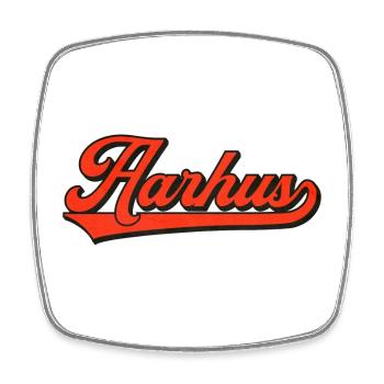 Aarhus Retro Lettering – Denmark Style - Square fridge magnet - white - Front