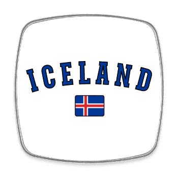 Flagge von Island - Viereckiger Kühlschrankmagnet - Weiß - Vorne