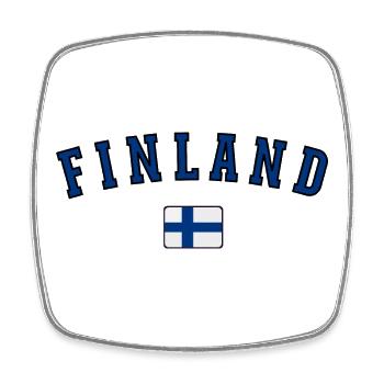 Flagge von Finnland, finnischer Stolz - Viereckiger Kühlschrankmagnet - Weiß - Vorne