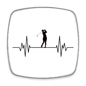 Golf Golfer Herzschlag - Viereckiger Kühlschrankmagnet - Weiß - Vorne
