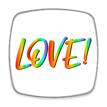LGBTQ LIEBE - Viereckiger Kühlschrankmagnet - Weiß - Vorne