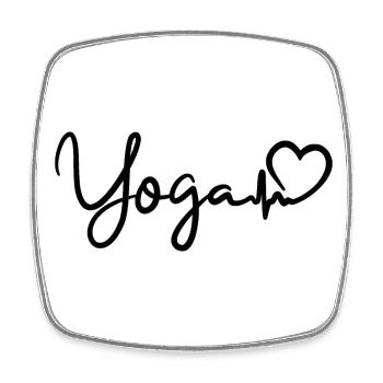Yoga Heartbeat - Square fridge magnet - white - Front