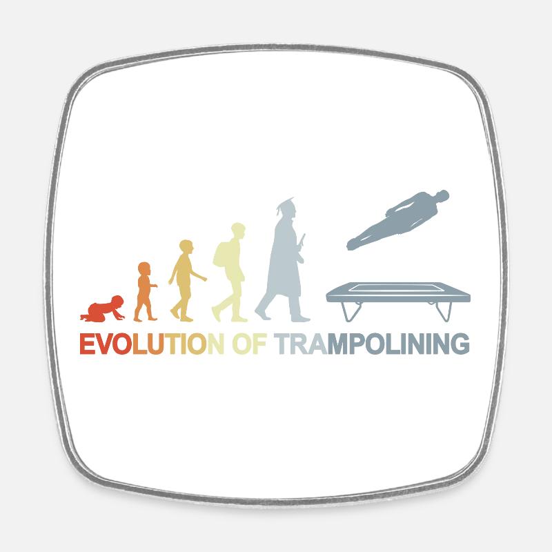 Vintage Trampolinspringer Evolution - Viereckiger Kühlschrankmagnet - Weiß