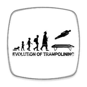 Entwicklung des Trampolinsports - Viereckiger Kühlschrankmagnet - Weiß - Vorne