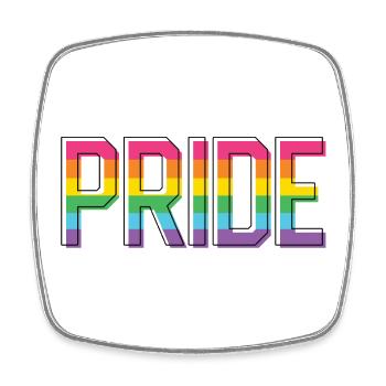 Mois de la fierté LGBT - Fierté! - Magnet carré - blanc - Devant