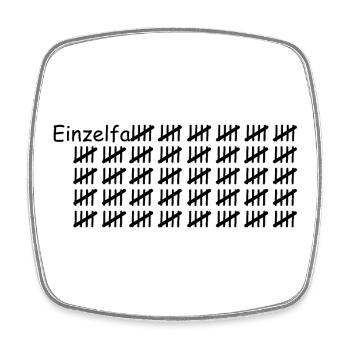 Single case black - Square fridge magnet - white - Front