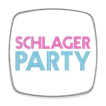 SCHLAGER PARTY Schlagermusik Schlager - Viereckiger Kühlschrankmagnet - Weiß - Vorne