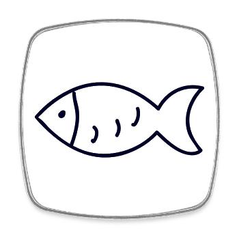 Fischer Fischerei Fisch Fish Fischgräte angeln - Viereckiger Kühlschrankmagnet - Weiß - Vorne