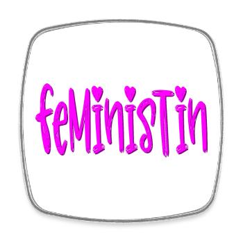 Feministin - Viereckiger Kühlschrankmagnet - Weiß - Vorne