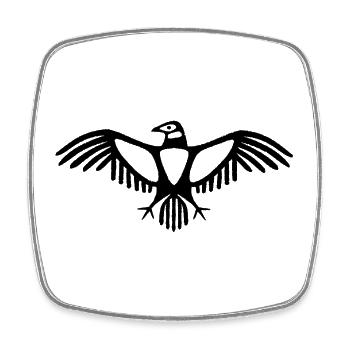 Emblème Condor - Magnet carré - blanc - Devant
