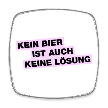 Kein Bier ist auch keine Lösung - Viereckiger Kühlschrankmagnet - Weiß - Vorne