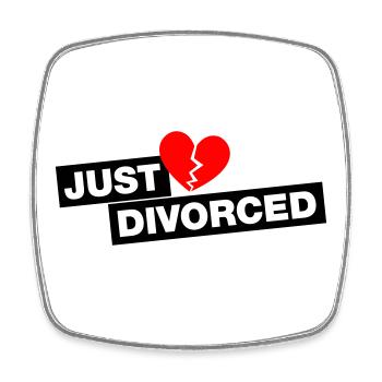 Just divorced - for all re-singles - Square fridge magnet - white - Front