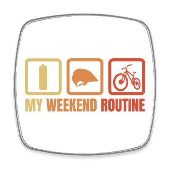 Meine Wochenendroutine - Viereckiger Kühlschrankmagnet - Weiß - Vorne