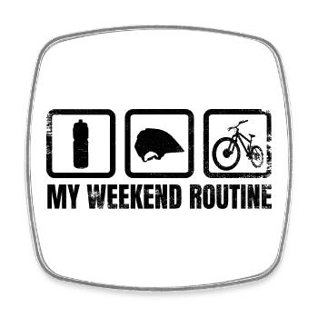 Mountain biker weekend - Square fridge magnet - white - Front