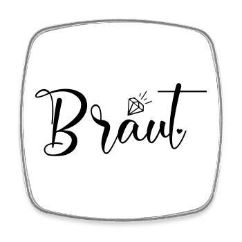 Team Braut-Herz-Diamant, personalisierbar - Viereckiger Kühlschrankmagnet - Weiß - Vorne