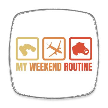 Meine Wochenendroutine - Viereckiger Kühlschrankmagnet - Weiß - Vorne