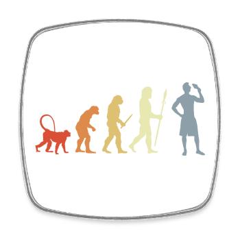 Evolution Amateurs de crème glacée - Magnet carré - blanc - Devant