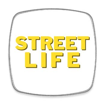 street life - Magnet carré - blanc - Devant